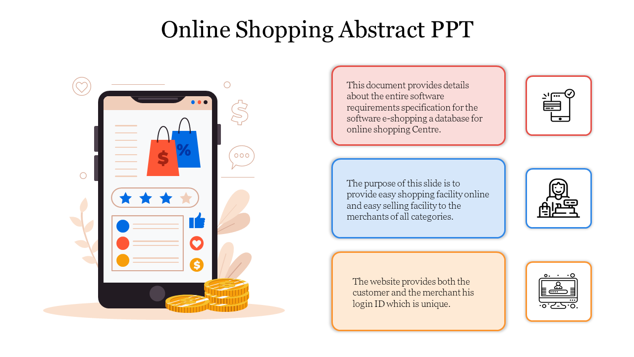 Online Shopping Abstract PPT Template and Google Slides